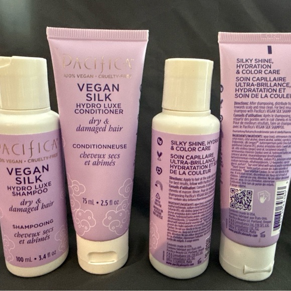 Two Pacifica Vegan Silk Hair Care Set - Shampoo and Conditioner - Picture 2 of 3